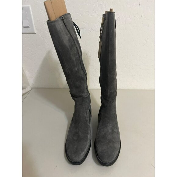 Born Cotto Women Boots New Sz 7.5M Grey Carbon Suede Leather Riding Boots - Picture 1 of 7